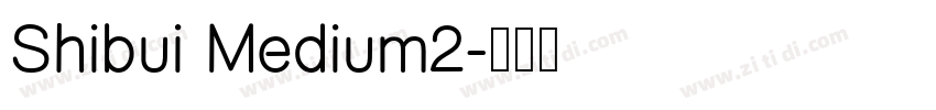 Shibui Medium2字体转换